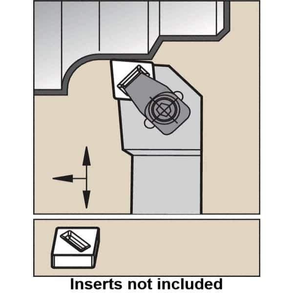 Kennametal - CCLN-MN, Right Hand Cut, -5° Lead Angle, 25mm Shank Height x 25mm Shank Width, Negative Rake Indexable Turning Toolholder - 150mm OAL, CN..1207.. Insert Compatibility, Series MTS - Industrial Tool & Supply