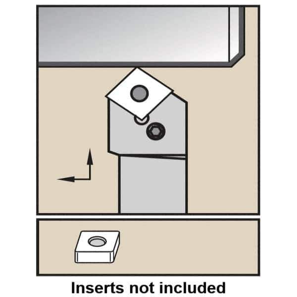 Kennametal - PCSN, Right Hand Cut, 45° Lead Angle, 32mm Shank Height x 32mm Shank Width, Negative Rake Indexable Turning Toolholder - 170mm OAL, CN... 190612 Insert Compatibility, Series PCSN - Industrial Tool & Supply