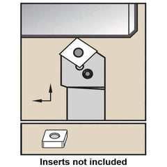 Kennametal - PCSN, Right Hand Cut, 45° Lead Angle, 32mm Shank Height x 32mm Shank Width, Negative Rake Indexable Turning Toolholder - 170mm OAL, CN... 190612 Insert Compatibility, Series PCSN - Industrial Tool & Supply
