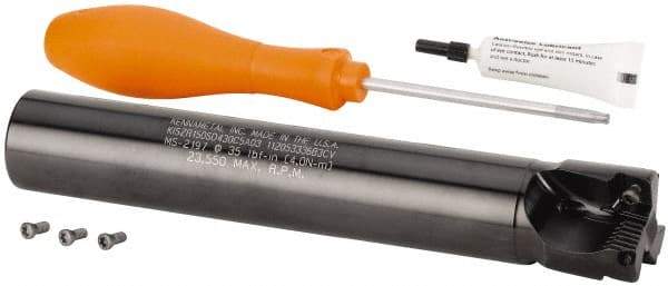 Kennametal - 1-1/2" Cut Diam, 11mm Max Depth of Cut, 1-1/4" Shank Diam,Indexable Plunge End Mill - Straight Shank, SD.T 43.. Insert Style, Through Coolant, Series Z-Axis - Industrial Tool & Supply