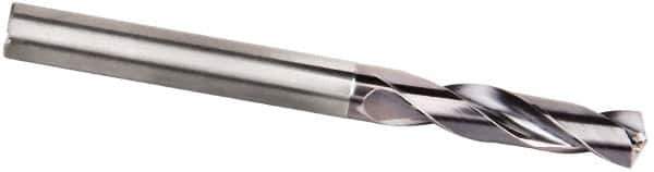 Kennametal - 10.3mm 135° Spiral Flute Solid Carbide Screw Machine Drill Bit - Multilayer TiAlN Finish, Right Hand Cut, 55mm Flute Length, 102mm OAL, Standard Point, Straight Shank, Through Coolant - Industrial Tool & Supply
