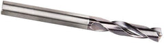 Kennametal - 10.3mm 135° Spiral Flute Solid Carbide Screw Machine Drill Bit - Multilayer TiAlN Finish, Right Hand Cut, 55mm Flute Length, 102mm OAL, Standard Point, Straight Shank, Through Coolant - Industrial Tool & Supply