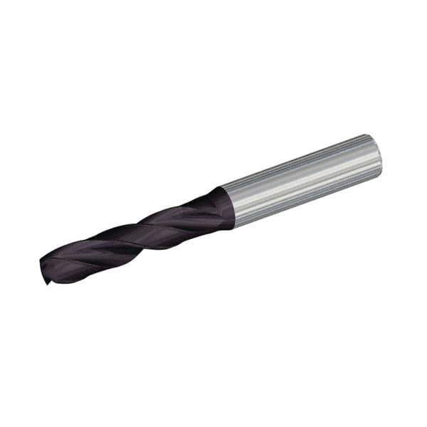 Kennametal - 4.9mm 140° Spiral Flute Solid Carbide Screw Machine Drill Bit - Multilayer TiAlN Finish, Right Hand Cut, 28mm Flute Length, 66mm OAL, Standard Point, Straight Shank - Industrial Tool & Supply