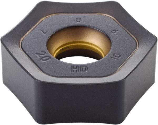 Kennametal - HNPJ755 Grade KCK15 Carbide Milling Insert - TiN/MT/TiCN/Al2O3 Finish, 0.2923" Thick, 7/8" Inscribed Circle, 2mm Corner Radius - Industrial Tool & Supply