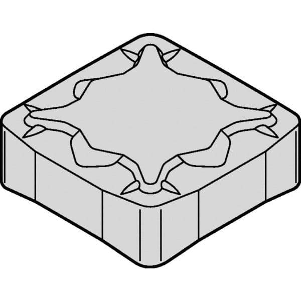 Kennametal - SNXF43 HE Grade KCK15 Carbide Milling Insert - TiN/TiCN/Al2O3 Finish, 0.1835" Thick, 1/2" Inscribed Circle, 1.2mm Corner Radius - Industrial Tool & Supply
