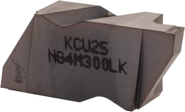 Kennametal - 4M300NG K Grade KCU25, 3mm Cutting Width Carbide Grooving Insert - 3.81mm Max Depth of Cut, Left Hand, 0.19mm Corner Radius, AlTiN Finish - Industrial Tool & Supply