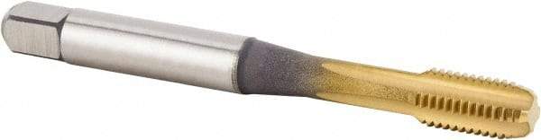 Kennametal - 1/4-20 UNC 2BX 4 Flute TiCN/TiN Finish Powdered Metal Straight Flute Machine Tap - Modified Bottoming, Right Hand Thread, 63.5mm OAL, 11.18mm Thread Length, Oversize - Exact Industrial Supply