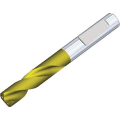 Kennametal - 7.1mm 140° Spiral Flute Solid Carbide Screw Machine Drill Bit - Multilayer TiAlN Finish, Right Hand Cut, 41mm Flute Length, 79mm OAL, Standard Point, Whistle Notch Shank, Through Coolant - Industrial Tool & Supply