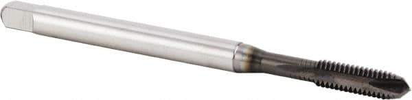 Kennametal - M6x1.00 Metric Coarse, 2 Flute, Diamond-Like Carbon (DLC) Finish, Vanadium High Speed Steel Spiral Point Tap - Plug Chamfer, Right Hand Thread, 80mm OAL, 17mm Thread Length, 6mm Shank Diam, 6H Class of Fit, Series T670 - Exact Industrial Supply