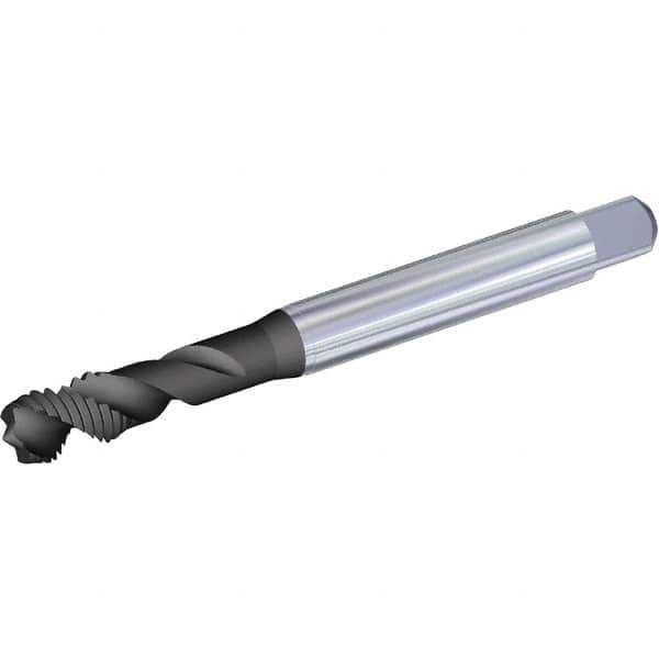 Kennametal - M12x1.75 Metric 3 Flute 6H Plug Spiral Flute Tap - High Speed Steel, Diamond-Like Carbon (DLC) Finish, 110mm OAL, Right Hand Flute, Right Hand Thread, Series T680 - Industrial Tool & Supply