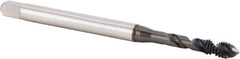 Kennametal - M3x0.50 Metric 2 Flute 6H Plug Spiral Flute Tap - High Speed Steel, Diamond-Like Carbon (DLC) Finish, 56mm OAL, Right Hand Flute, Right Hand Thread, Series T680 - Exact Industrial Supply