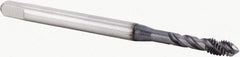 Kennametal - M4x0.70 Metric 3 Flute 6H Modified Bottoming Spiral Flute Tap - Powdered Metal, TiN Finish, 63mm OAL, Right Hand Flute, Right Hand Thread, Series T604 - Exact Industrial Supply