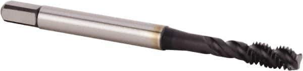 Kennametal - M4x0.70 Metric 3 Flute 6HX Modified Bottoming Spiral Flute Tap - Powdered Metal, TiN/CrC/C Finish, 53.59mm OAL, Right Hand Flute, Right Hand Thread, Series T630 - Exact Industrial Supply