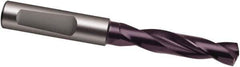 Guhring - 6.5mm 140° Spiral Flute Solid Carbide Screw Machine Drill Bit - FIREX Finish, Right Hand Cut, 34mm Flute Length, 79mm OAL, SU Point, Whistle Notch Shank, Through Coolant - Industrial Tool & Supply