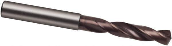 Guhring - 10.9mm 140° Spiral Flute Solid Carbide Screw Machine Drill Bit - nano-Si Finish, Right Hand Cut, 55mm Flute Length, 102mm OAL, HF Point, Straight Shank - Industrial Tool & Supply