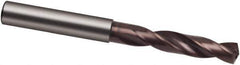 Guhring - 3mm 140° Spiral Flute Solid Carbide Screw Machine Drill Bit - nano-Si Finish, Right Hand Cut, 20mm Flute Length, 62mm OAL, HF Point, Straight Shank, Through Coolant - Industrial Tool & Supply