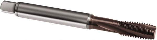 Guhring - M5x0.80 Metric 3 Flute 6H Modified Bottoming Spiral Flute Tap - Powdered Metal, TiAlN Finish, 70mm OAL, Right Hand Flute, Right Hand Thread, D3/D4, Series 2920 - Exact Industrial Supply