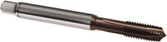 Guhring - #12-24 UNC, 3 Flute, TiAlN Finish, Powdered Metal Spiral Point Tap - Plug Chamfer, Right Hand Thread, 80mm OAL, 3B Class of Fit, Series 2918 - Exact Industrial Supply