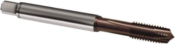 Guhring - M10x1.25 Metric Fine, 3 Flute, TiAlN Finish, Powdered Metal Spiral Point Tap - Plug Chamfer, Right Hand Thread, 100mm OAL, 6H Class of Fit, Series 2917 - Exact Industrial Supply