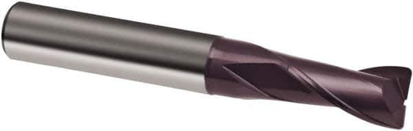 Guhring - 1/4", 3/4" LOC, 1/4" Shank Diam, 2-1/2" OAL, 2 Flute, Solid Carbide Square End Mill - Single End, FIREX Finish, Spiral Flute, 30° Helix, Right Hand Cut, Right Hand Flute, Series 3087 - Industrial Tool & Supply