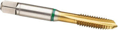 Guhring - M12x1.25 Metric Fine, 4 Flute, TiN Finish, Cobalt Spiral Point Tap - Plug Chamfer, Right Hand Thread, 3.381" OAL, 6H Class of Fit, Series 3973 - Exact Industrial Supply