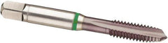 Guhring - #6-32 UNC, 3 Flute, TiCN Finish, Cobalt Spiral Point Tap - Plug Chamfer, Right Hand Thread, 2" OAL, 2B Class of Fit, Series 3946 - Exact Industrial Supply