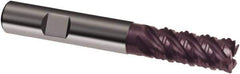Guhring - 12mm, 26mm LOC, 12mm Shank Diam, 83mm OAL, 5 Flute, Solid Carbide Square End Mill - Single End, FIREX Finish, Spiral Flute, 45° Helix, Right Hand Cut, Right Hand Flute, Series 3890 - Industrial Tool & Supply
