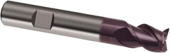 Guhring - 14mm, 14mm LOC, 14mm Shank Diam, 75mm OAL, 3 Flute, Solid Carbide Square End Mill - Single End, FIREX Finish, Spiral Flute, 45° Helix, Right Hand Cut, Right Hand Flute, Series 3729 - Industrial Tool & Supply
