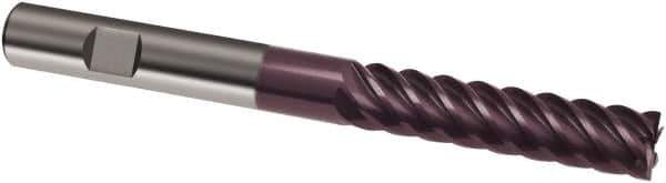 Guhring - 8mm, 40mm LOC, 8mm Shank Diam, 100mm OAL, 6 Flute, Solid Carbide Square End Mill - Single End, FIREX Finish, Spiral Flute, 45° Helix, Right Hand Cut, Right Hand Flute, Series 3693 - Industrial Tool & Supply