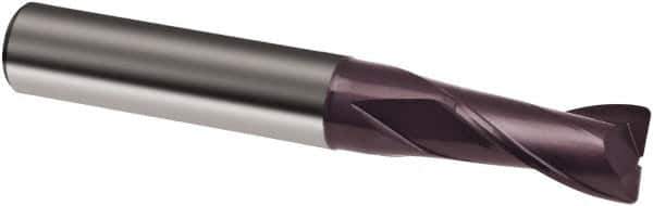 Guhring - 12mm, 22mm LOC, 12mm Shank Diam, 83mm OAL, 2 Flute, Solid Carbide Square End Mill - Single End, FIREX Finish, Spiral Flute, 30° Helix, Right Hand Cut, Right Hand Flute, Series 3561 - Industrial Tool & Supply