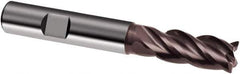 Guhring - 8mm, 19mm LOC, 7.5mm Shank Diam, 63mm OAL, 4 Flute, Solid Carbide Square End Mill - Single End, Super-A Finish, Spiral Flute, 35/38° Helix, Centercutting, Right Hand Cut, Right Hand Flute, Series 3499 - Industrial Tool & Supply