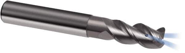Guhring - 8mm, 16mm LOC, 8mm Shank Diam, 63mm OAL, 3 Flute, Solid Carbide Square End Mill - Single End, Uncoated, Spiral Flute, 45° Helix, Right Hand Cut, Right Hand Flute, Series 3367 - Industrial Tool & Supply
