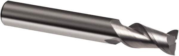 Guhring - 14mm, 22mm LOC, 14mm Shank Diam, 83mm OAL, 2 Flute, Solid Carbide Square End Mill - Single End, Uncoated, Spiral Flute, 45° Helix, Right Hand Cut, Right Hand Flute, Series 3309 - Industrial Tool & Supply
