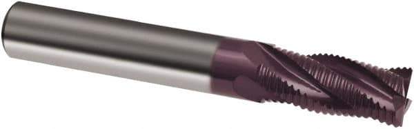 Guhring - 14mm Diam, Coarse Pitch, 26mm LOC, 4 Flute Solid Carbide Corner Chamfer Roughing End Mill - FIREX Finish, 83mm OAL, 14mm Shank Diam, Single End - Industrial Tool & Supply