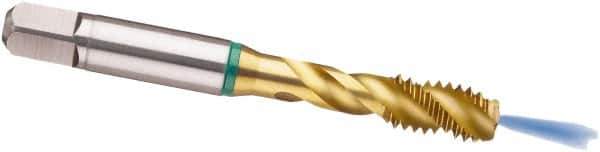 Guhring - M6x1.00 Metric, 3 Flute, TiN Finish, Cobalt Spiral Point Tap - Modified Bottoming Chamfer, Right Hand Thread, 2-1/2" OAL, 6H Class of Fit, Series 4126 - Exact Industrial Supply