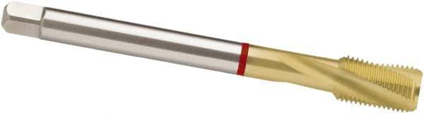 Guhring - 5/16-24 UNF, 3 Flute, TiN Finish, Powdered Metal Spiral Point Tap - Modified Bottoming Chamfer, Right Hand Thread, 3.543" OAL, 2B Class of Fit, Series 4125 - Exact Industrial Supply
