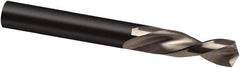 Guhring - 8.3mm 130° Parabolic Flute High Speed Steel Screw Machine Drill Bit - Bright Finish, Left Hand Cut, 37mm Flute Length, 79mm OAL, Cone Relief Point, Straight Shank - Industrial Tool & Supply