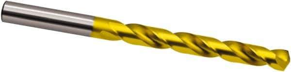 Guhring - 23/64" 130° Cobalt Jobber Drill - TiN Finish, Right Hand Cut, Spiral Flute, 125mm OAL, Cone Relief Point - Industrial Tool & Supply