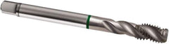 Guhring - M6x0.75 Metric Fine 3 Flute 6H Modified Bottoming Spiral Flute Tap - Cobalt, Bright Finish, 80mm OAL, Right Hand Flute, Right Hand Thread, D3/D4, Series 2424 - Exact Industrial Supply