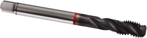 Guhring - M10x1.50 Metric 3 Flute 6H Modified Bottoming Spiral Flute Tap - Cobalt, TiCN Finish, 100mm OAL, Right Hand Flute, Right Hand Thread, D4/D5, Series 1917 - Exact Industrial Supply