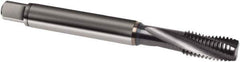 Guhring - M4x0.70 Metric 3 Flute 4HX Modified Bottoming Spiral Flute Tap - Powdered Metal, TiCN Finish, 63mm OAL, Right Hand Flute, Right Hand Thread, D3, Series 1061 - Exact Industrial Supply