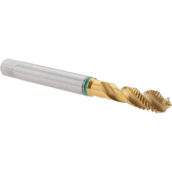 Guhring - M8x1.25 Metric, 3 Flute, 40° Helix, Modified Bottoming Chamfer, TiN Finish, Cobalt Spiral Flute STI Tap - Right Hand Flute, 100mm OAL, 6H (mod) Class of Fit, Series 1011 - Exact Industrial Supply