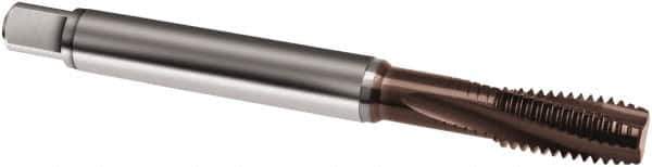 Guhring - 7/16-20 UNF 4 Flute 3BX Modified Bottoming Spiral Flute Tap - Powdered Metal, TiAlN Finish, 100mm OAL, Right Hand Flute, Right Hand Thread, H4, Series 1068 - Industrial Tool & Supply