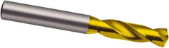 Guhring - 6.8mm 140° Spiral Flute Solid Carbide Screw Machine Drill Bit - TiN Finish, Right Hand Cut, 34mm Flute Length, 74mm OAL, SU Point, Straight Shank - Industrial Tool & Supply