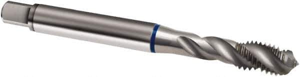 Guhring - #4-40 UNC 3 Flute 2B Modified Bottoming Spiral Flute Tap - Cobalt, Bright Finish, 56mm OAL, Right Hand Flute, Right Hand Thread, H2/H3, Series 1981 - Exact Industrial Supply