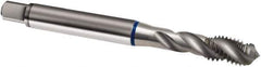 Guhring - #4-40 UNC 3 Flute 2B Modified Bottoming Spiral Flute Tap - Cobalt, Bright Finish, 56mm OAL, Right Hand Flute, Right Hand Thread, H2/H3, Series 1981 - Exact Industrial Supply