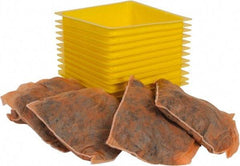 PRO-SAFE - 3 Quart Capacity, 10 Inch Long x 10 Inch Wide, Plastic Drip Pan - 2 Inch High, Gray and Yellow - Industrial Tool & Supply