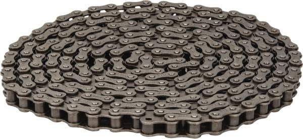 Browning - 1/2" Pitch, ANSI 41, Single Strand Roller Chain - Chain No. 41, 10 Ft. Long, 0.306" Roller Diam, 1/4" Roller Width - Industrial Tool & Supply