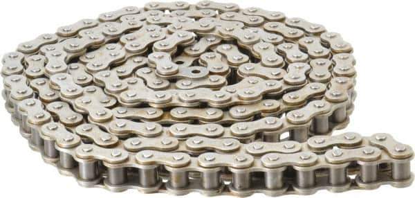 Browning - 3/4" Pitch, ANSI 60, Single Strand Roller Chain - Chain No. 60, 10 Ft. Long, 15/32" Roller Diam, 1/2" Roller Width - Industrial Tool & Supply