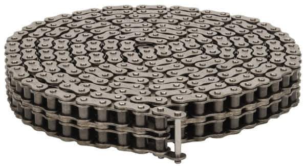 Browning - 1/2" Pitch, ANSI 40-2, Double Strand Roller Chain - Chain No. 40-2, 10 Ft. Long, 5/16" Roller Diam, 5/16" Roller Width - Industrial Tool & Supply